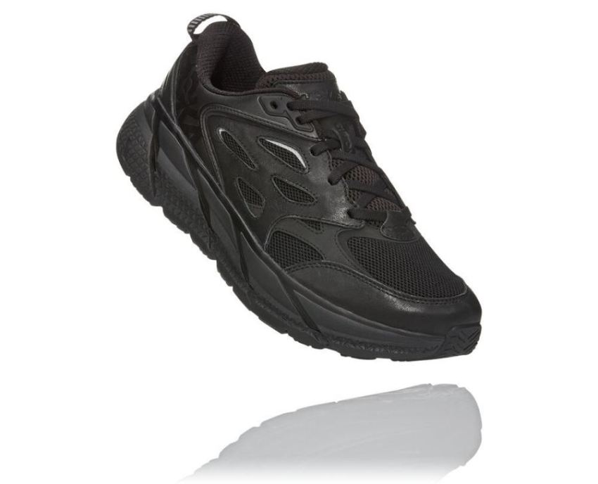 All Gender Clifton Leather Road Running Shoe Black / Raven