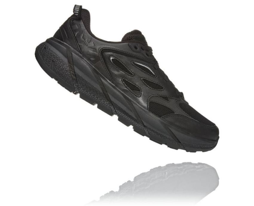 All Gender Clifton Leather Road Running Shoe Black / Raven