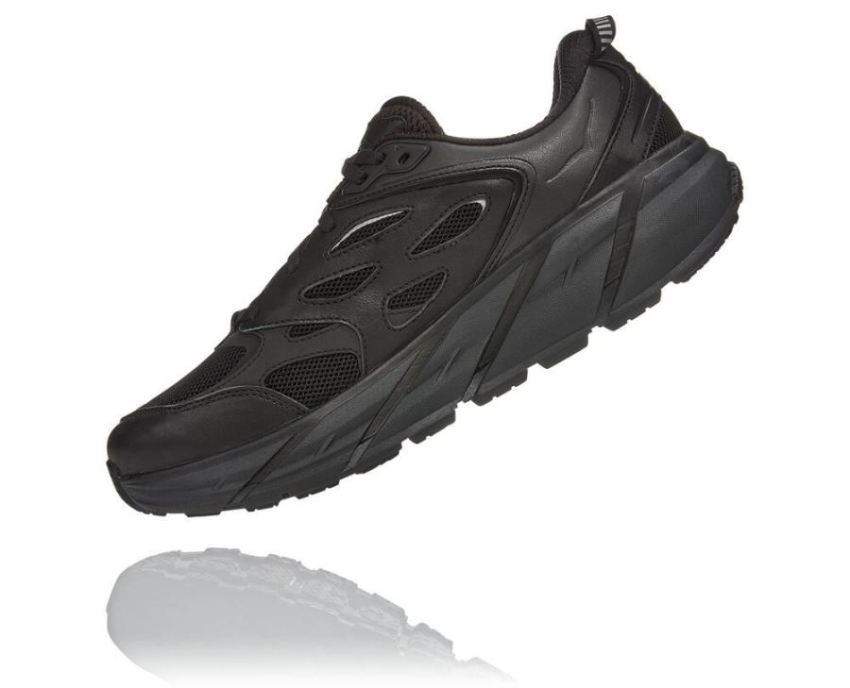 All Gender Clifton Leather Road Running Shoe Black / Raven