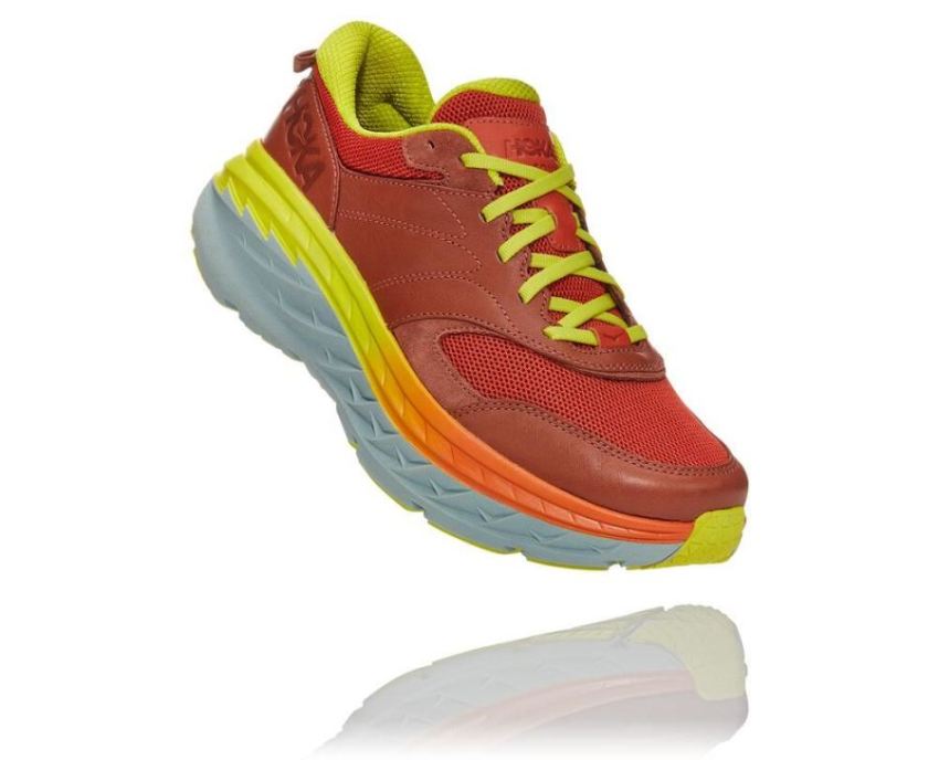 All Gender Bondi Leather Road Running Shoe Auburn / Chili - Click Image to Close