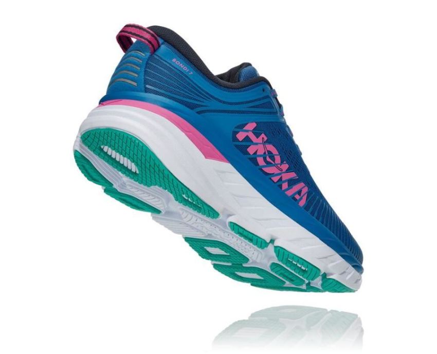 HOKA ONE ONE Bondi 7 for Men Vallarta Blue / Phlox Pink