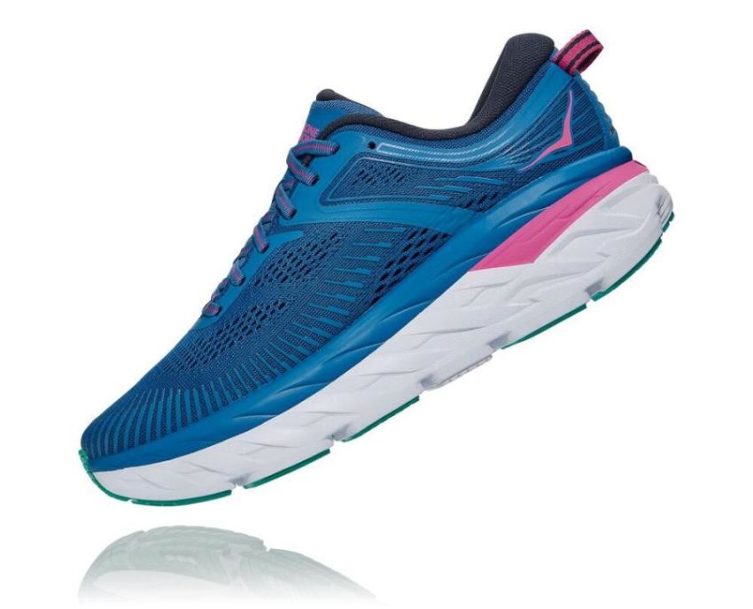 HOKA ONE ONE Bondi 7 for Men Vallarta Blue / Phlox Pink