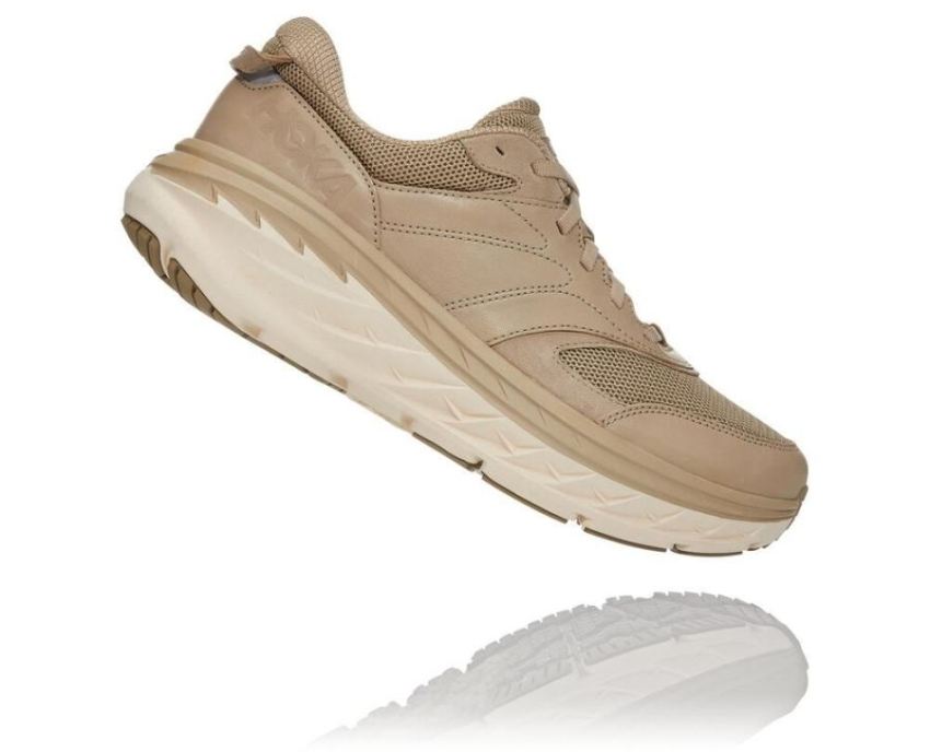 All Gender Bondi Leather Road Running Shoe Dune / Oxford Tan