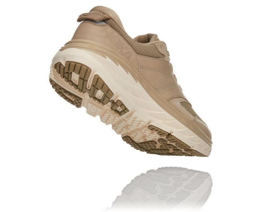 All Gender Bondi Leather Road Running Shoe Dune / Oxford Tan