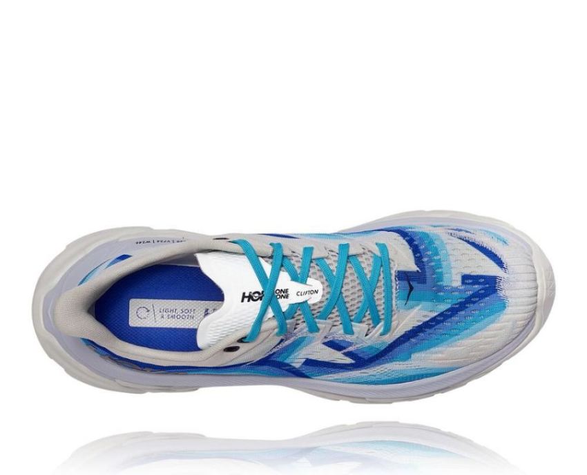 HOKA ONE ONE Clifton Edge Geometric Dazzling Blue / Blue Flower