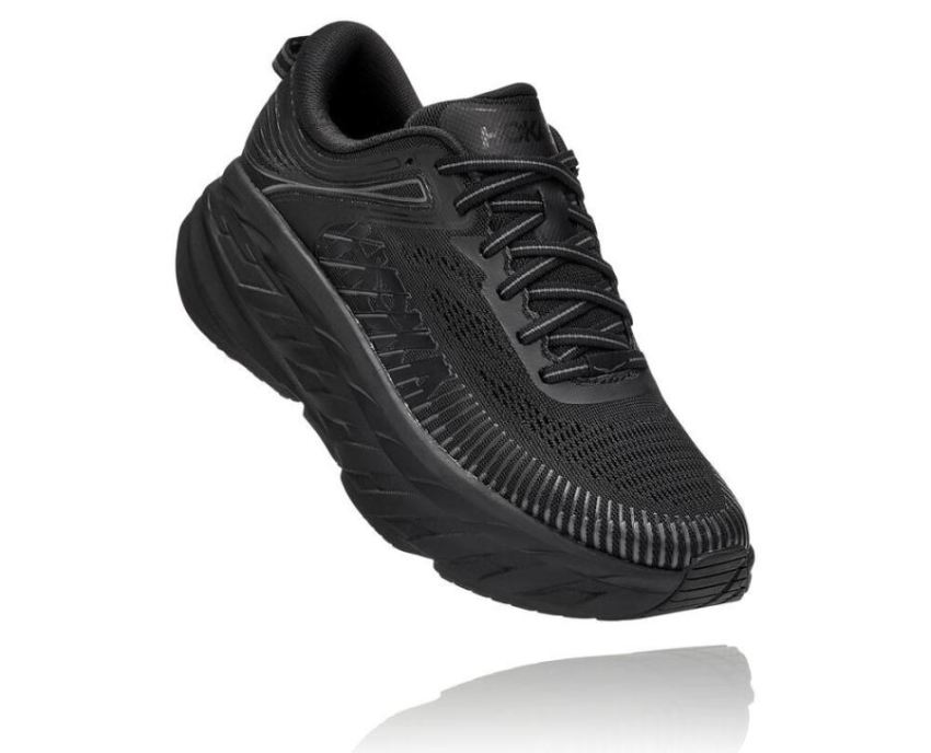 HOKA ONE ONE Bondi 7 for Men Black / Black - Click Image to Close