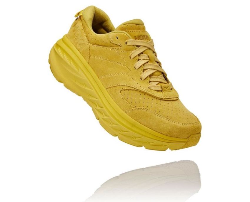 HOKA ONE ONE Bondi L Suede Celery / Lima Bean - Click Image to Close