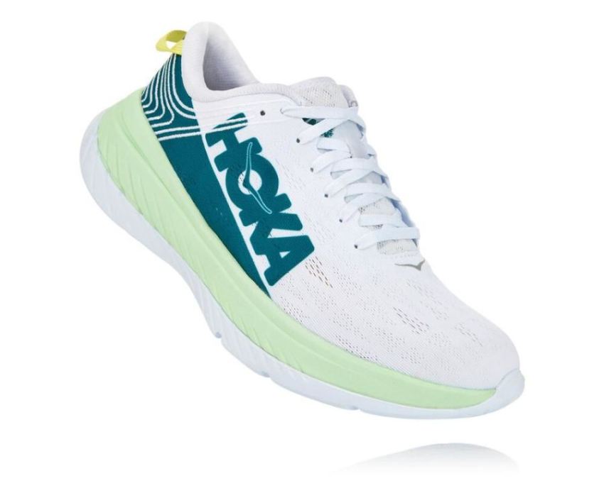 HOKA ONE ONE Carbon X for Men Green Ash / White - Click Image to Close