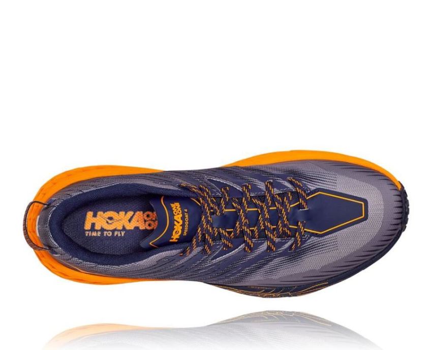 HOKA ONE ONE Speedgoat 4 for Men Black Iris / Bright Marigold