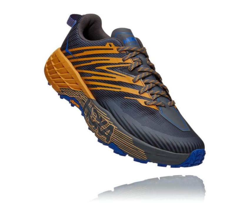 HOKA ONE ONE Speedgoat 4 for Men Castlerock / Golden Yellow - Click Image to Close