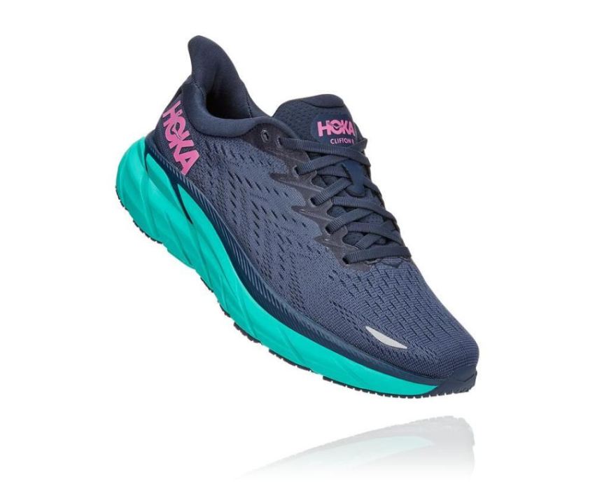 HOKA ONE ONE Clifton 8 for Women Outer Space / Atlantis - Click Image to Close