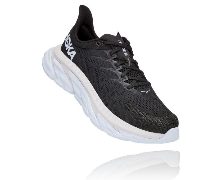 HOKA ONE ONE Clifton Edge for Men Black / White - Click Image to Close