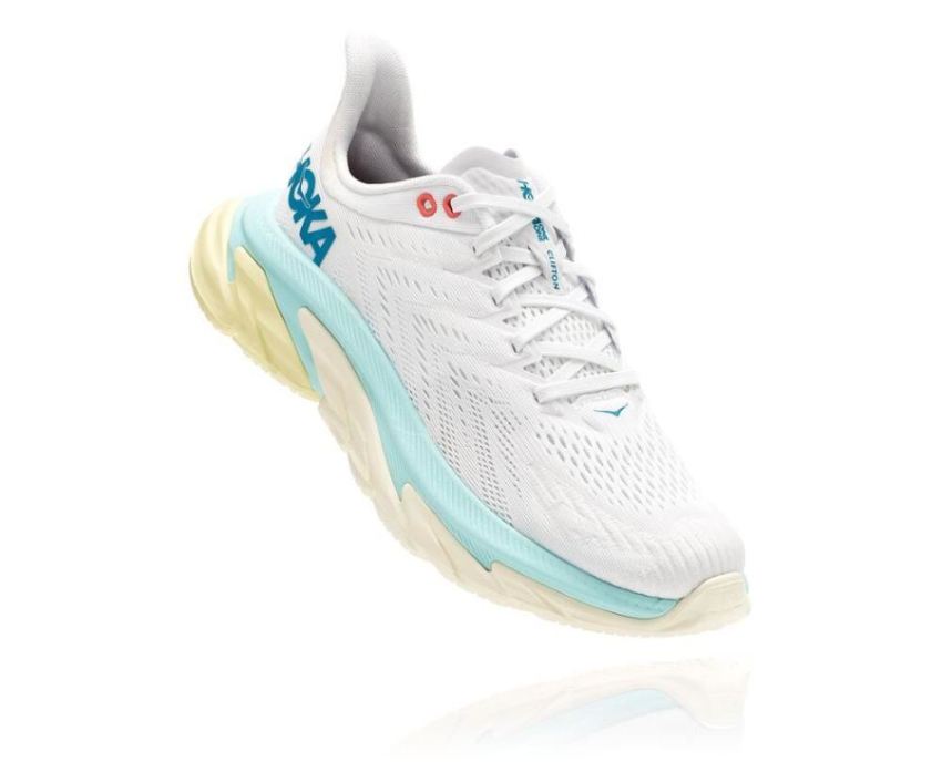 HOKA ONE ONE Clifton Edge for Women Blanc De Blanc / Blue Tint