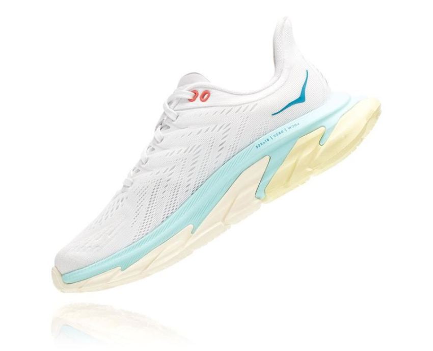 HOKA ONE ONE Clifton Edge for Women Blanc De Blanc / Blue Tint