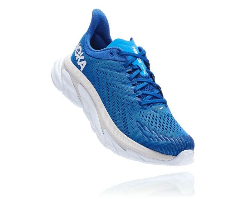 HOKA ONE ONE Clifton Edge for Men Turkish Sea / White - Click Image to Close