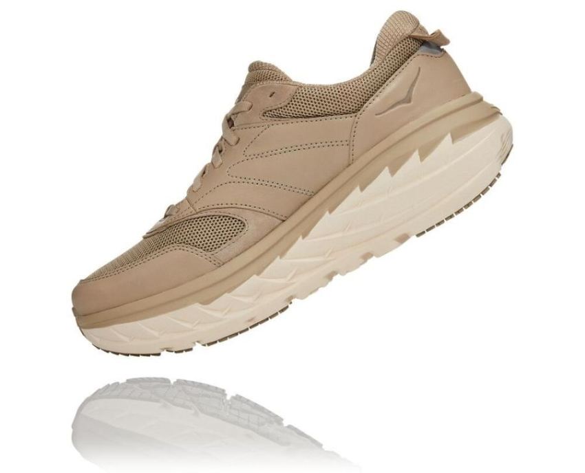 All Gender Bondi Leather Road Running Shoe Dune / Oxford Tan