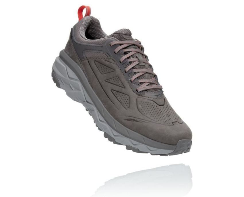 HOKA ONE ONE Challenger Low GORE-TEX for Men Charcoal Gray / Fie - Click Image to Close