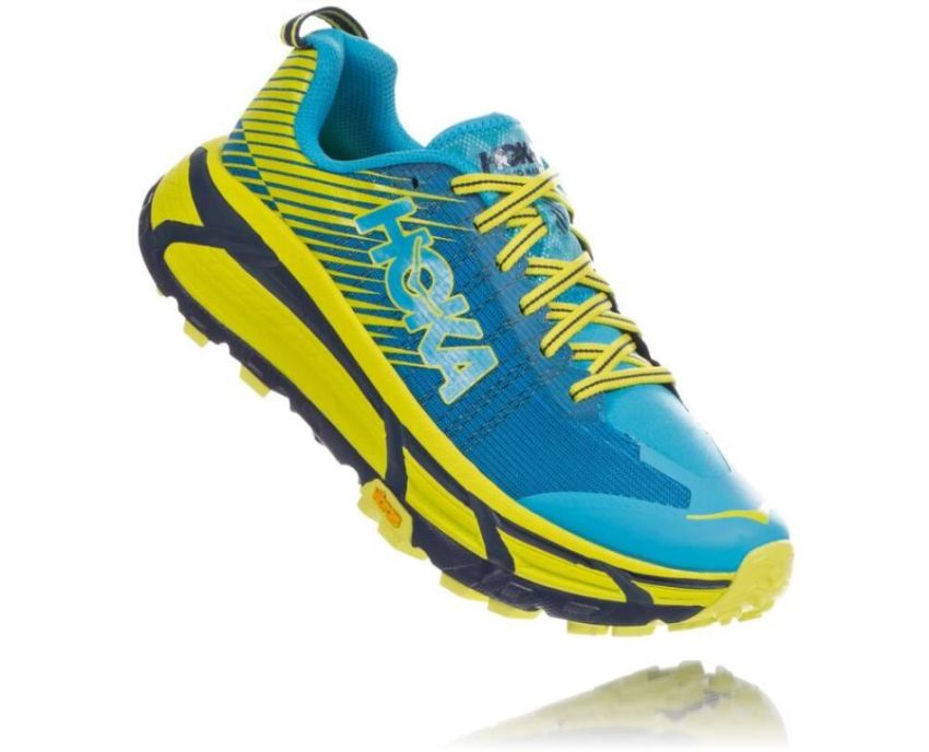 HOKA ONE ONE EVO Mafate 2 for Women Cyan / Citrus - Click Image to Close