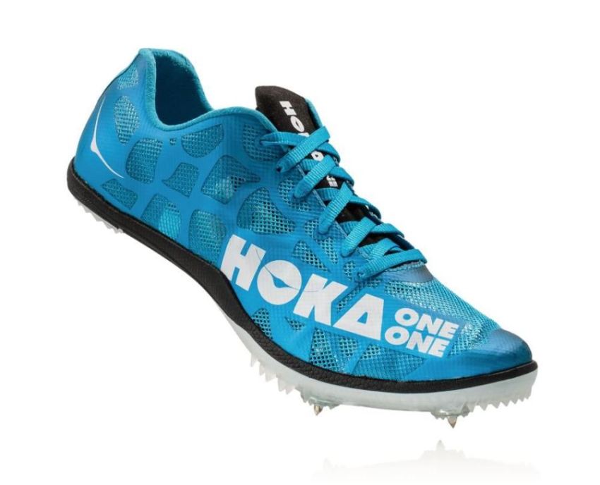 Men's Rocket MD Track Spikes Cyan / White