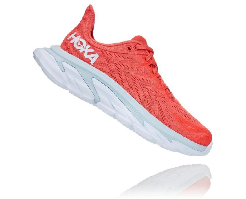 HOKA ONE ONE Clifton Edge for Women Hot Coral / White