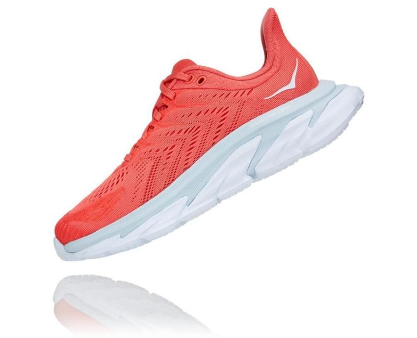 HOKA ONE ONE Clifton Edge for Women Hot Coral / White