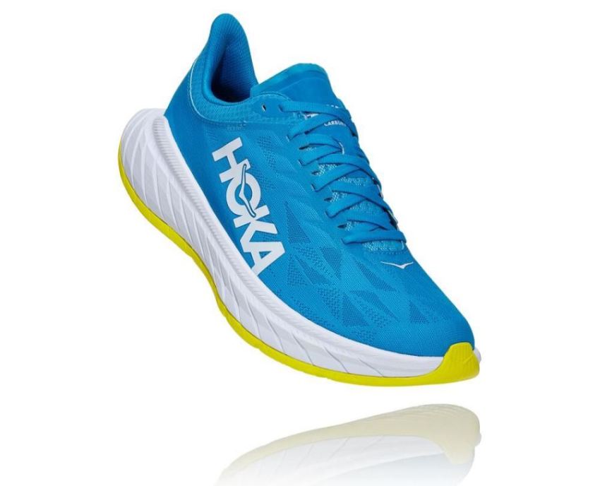 HOKA ONE ONE Carbon X 2 for Men Diva Blue / Citrus - Click Image to Close