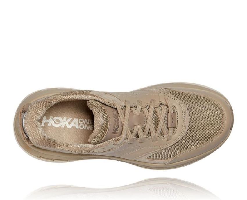 All Gender Bondi Leather Road Running Shoe Dune / Oxford Tan