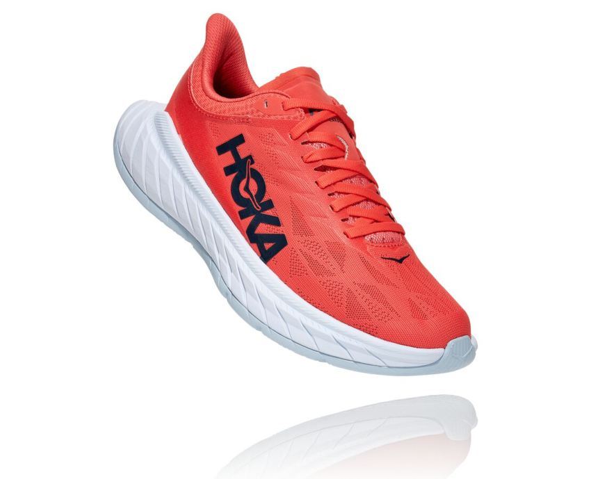 WOMENS CARBON X 2 HOT CORAL / BLACK IRIS - Click Image to Close