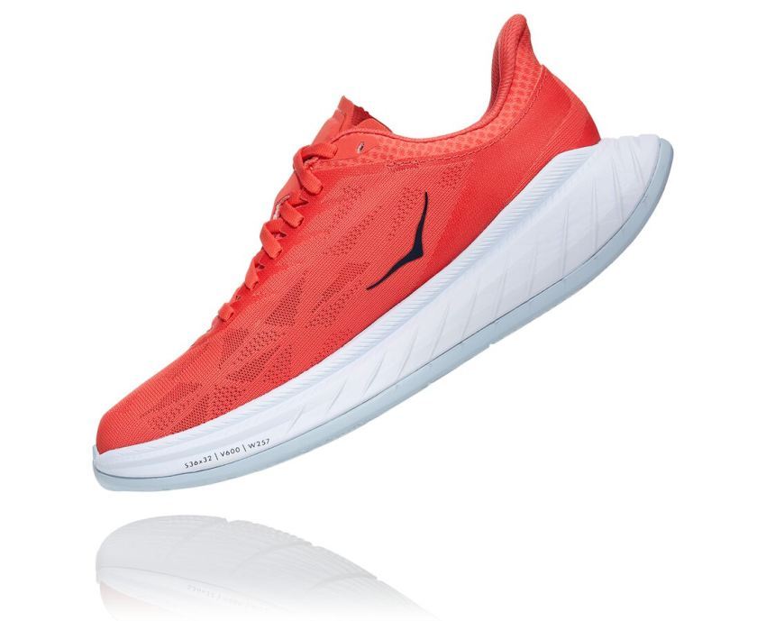 WOMENS CARBON X 2 HOT CORAL / BLACK IRIS - Click Image to Close