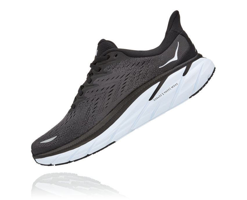 MENS CLIFTON 8 BLACK / WHITE - Click Image to Close