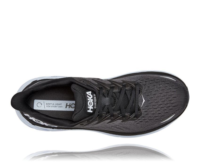 MENS CLIFTON 8 BLACK / WHITE - Click Image to Close